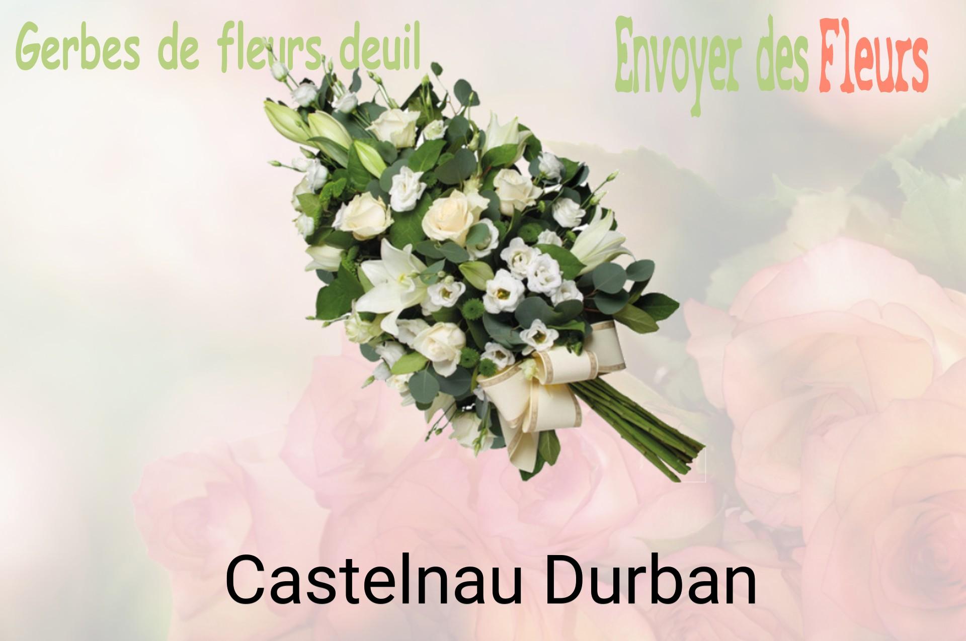Gerbe de fleurs de deuil livrée à Castelnau-Durban